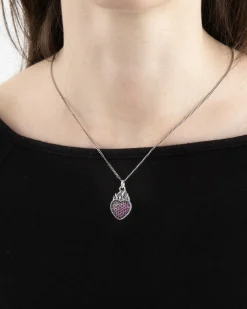 CIONDOLO CUORE GLITTERING EX-VOTO IN ARGENTO CON BRILLANTI
