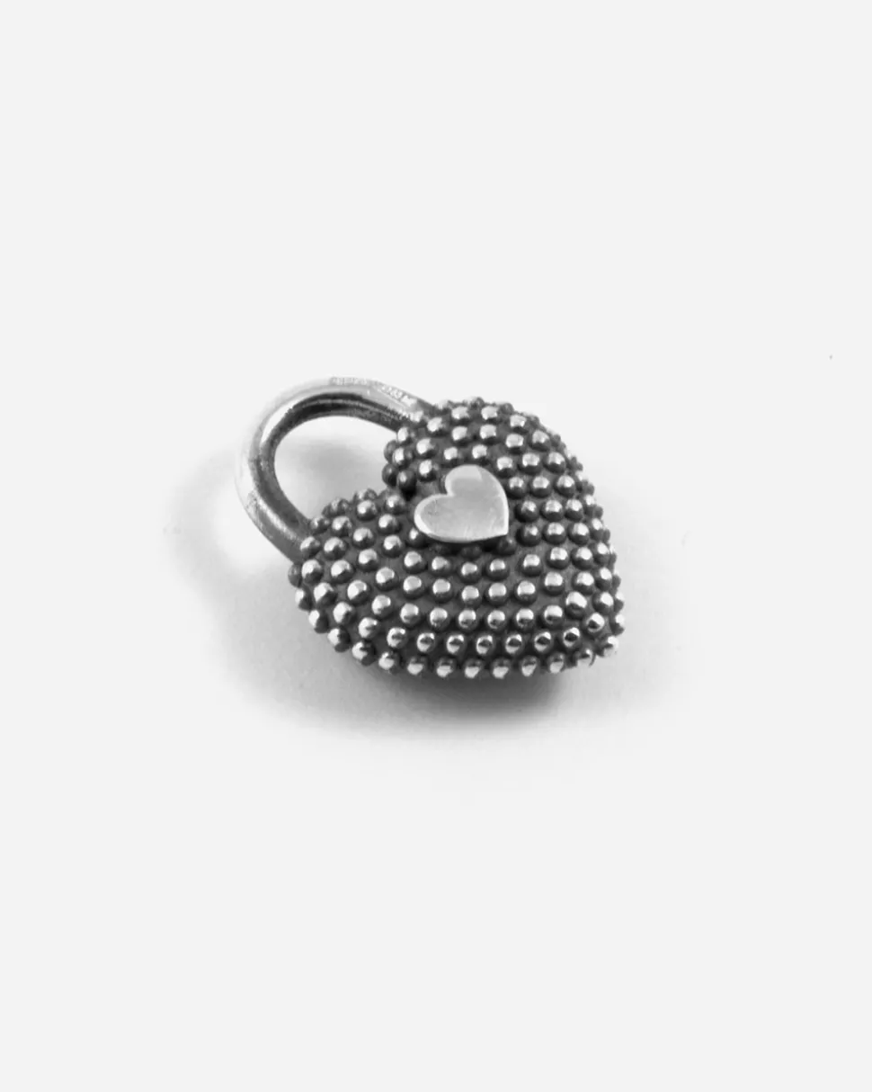 CIONDOLO CUORE PADLOCK PUNTINATO