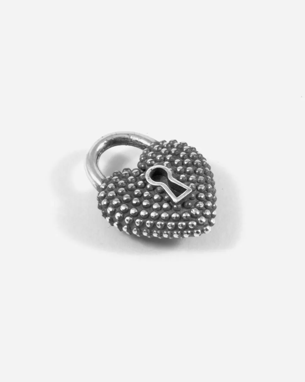 CIONDOLO CUORE PADLOCK PUNTINATO