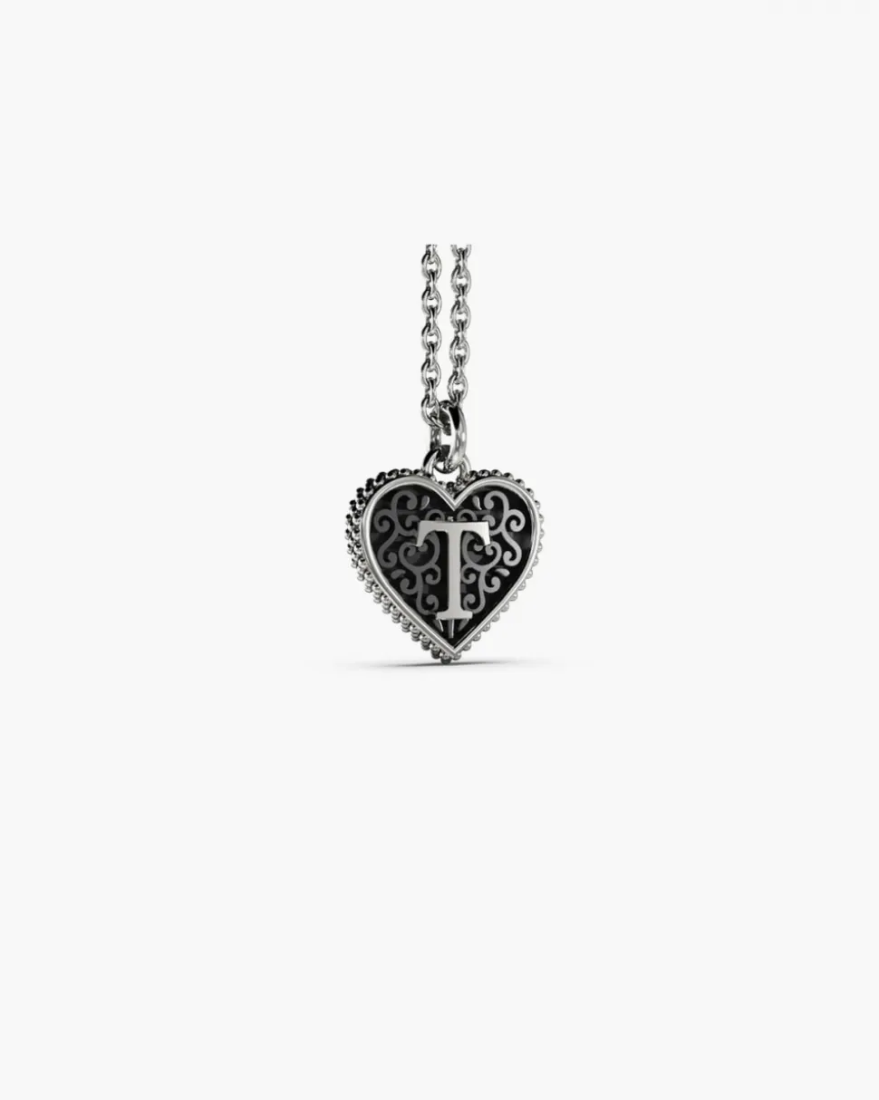 CIONDOLO CUORE PUNTINATO CON LETTERA INIZIALE PERSONALIZZABILE