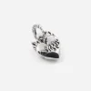 CIONDOLO MINI CHARM CUORE CON FIAMMA IN ARGENTO