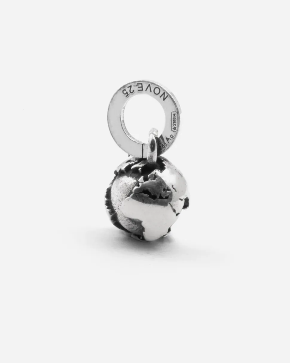 CIONDOLO MINI CHARM MAPPAMONDO IN ARGENTO