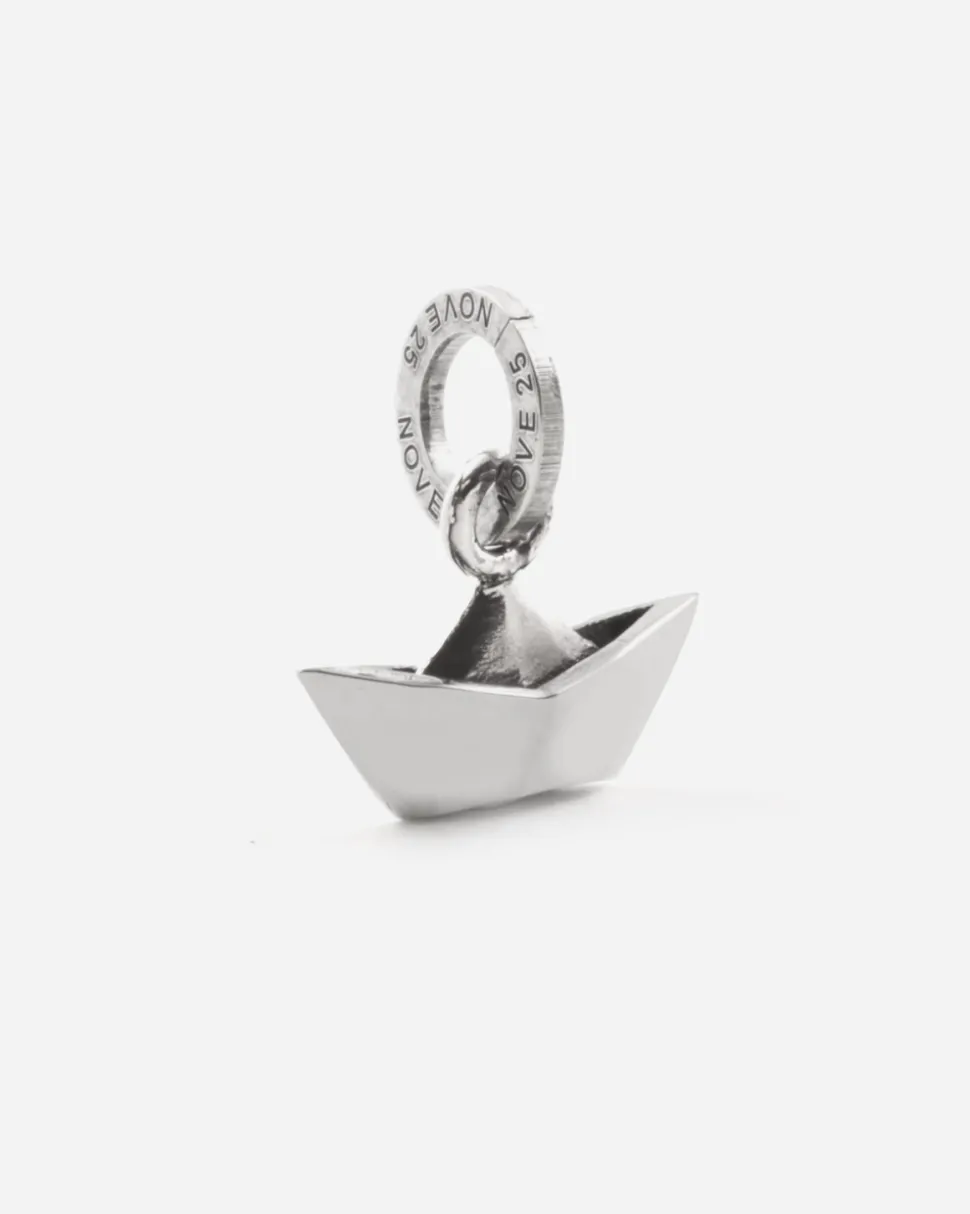 CIONDOLO MINI CHARM ORIGAMI BARCA IN ARGENTO