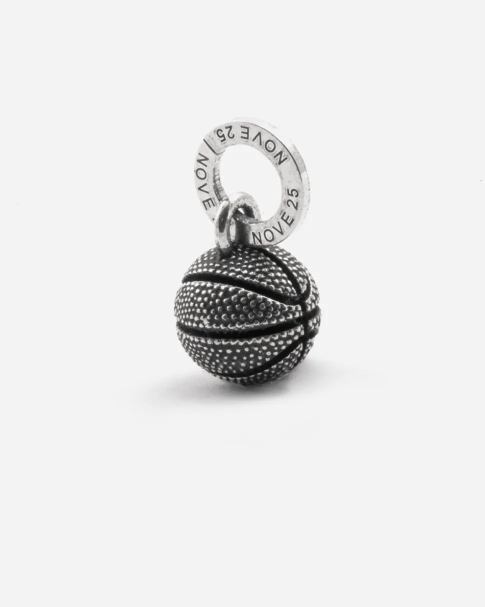 CIONDOLO MINI CHARM PALLA DA BASKET IN ARGENTO
