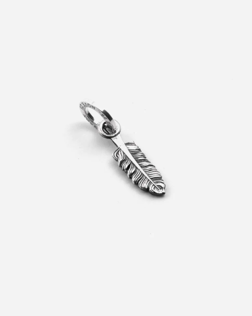 CIONDOLO MINI CHARM PIUMA IN ARGENTO