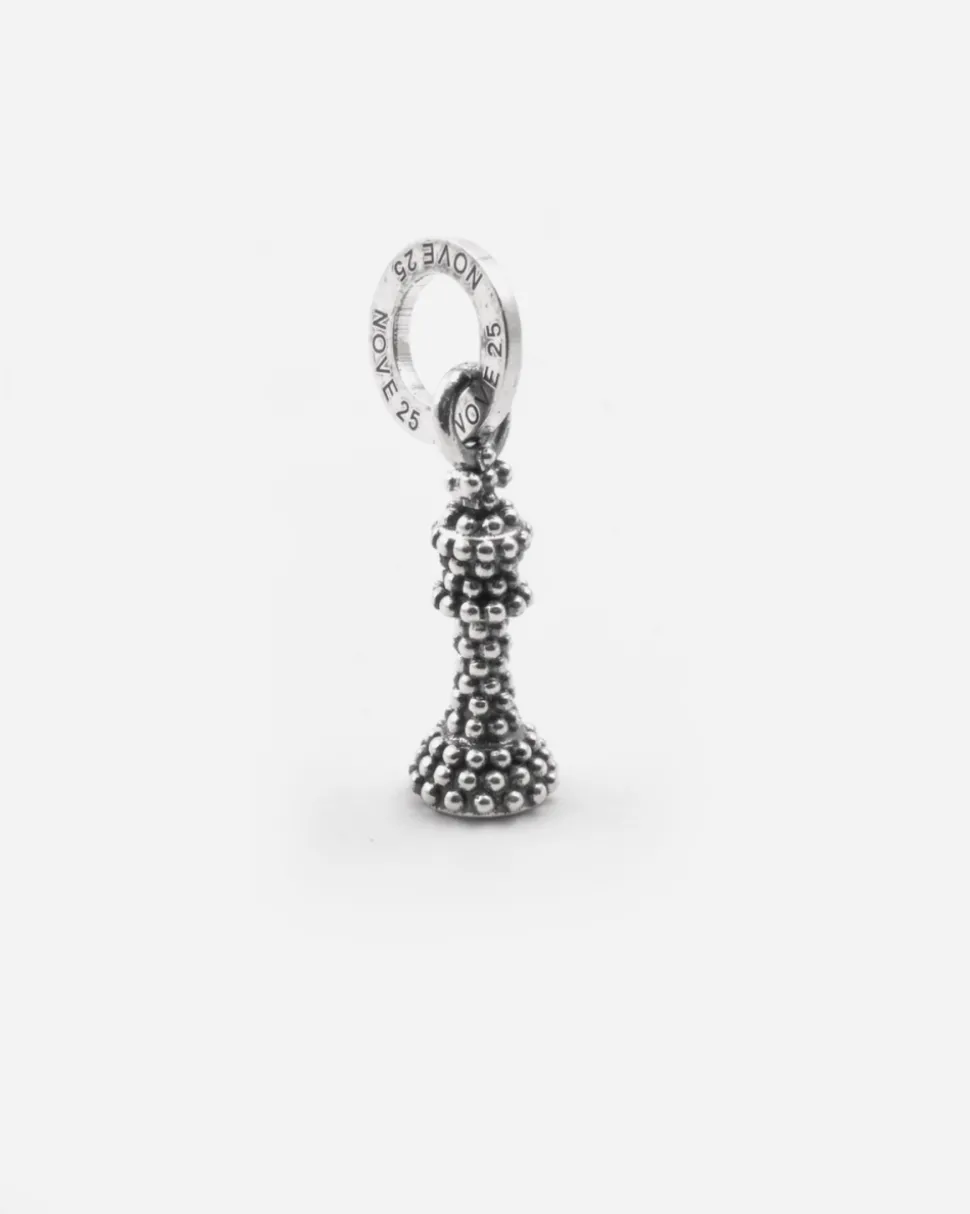 CIONDOLO MINI CHARM RE PUNTINATO IN ARGENTO