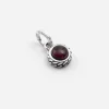 CIONDOLO MINI CHARM TEXTURE GRUMETTA IN ARGENTO CON PIETRA ROSSA BOMBATA