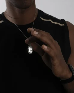 CIONDOLO PUNTINATO CON LOGO E DIAVOLO AC MILAN IN ARGENTO