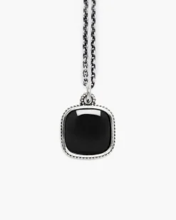 CIONDOLO QUADRATO PUNTINATO CON PIETRA ONICE