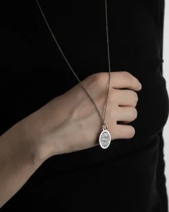 CIONDOLO SANTINO MADONNA ADDOLORATA 7 SPADE IN ARGENTO