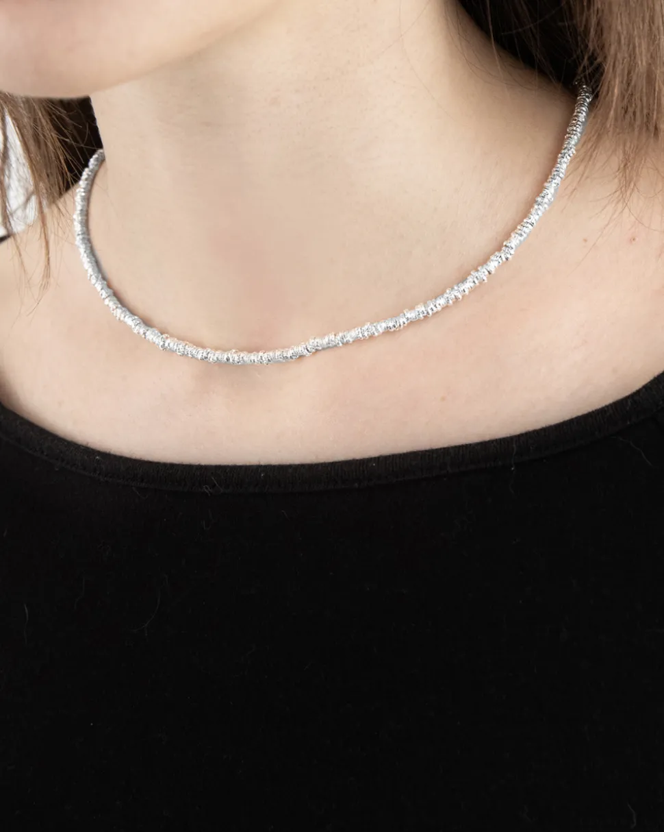 COLLANA ANELLINI DIAMANTATI IN ARGENTO