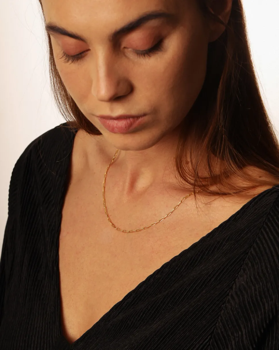 COLLANA CATENINA RETTANGOLARE PLACCATA ORO