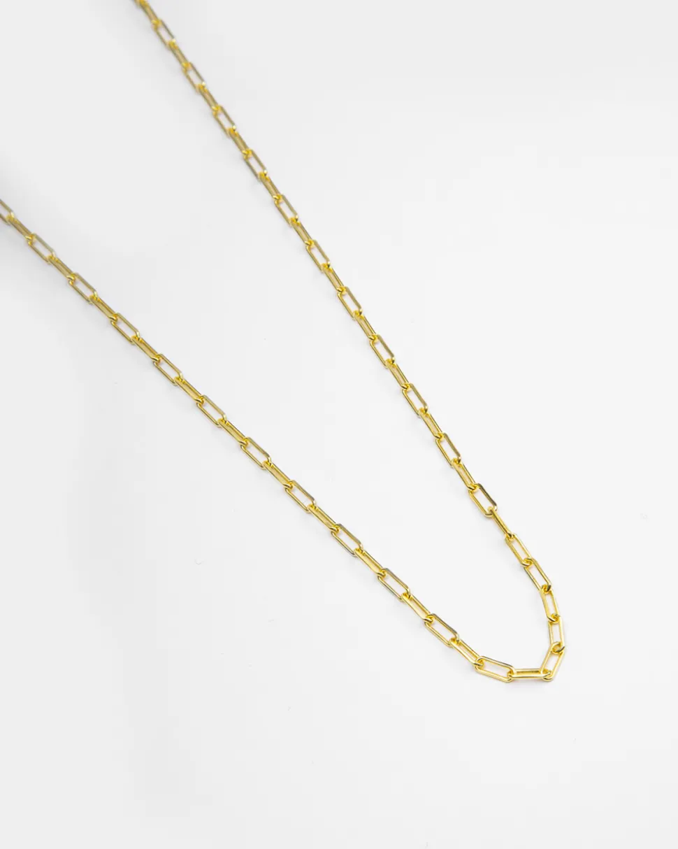 COLLANA CATENINA RETTANGOLARE PLACCATA ORO