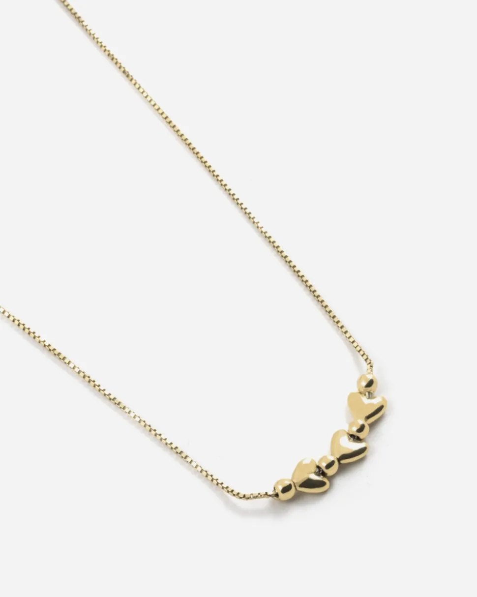 COLLANA CHOKER CUORI GOLDEN MATCHY PLACCATA ORO