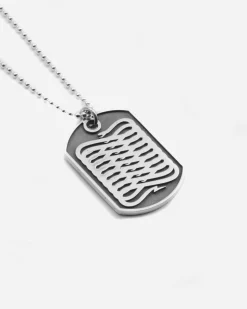 COLLANA CON CIONDOLO PIASTRA MILITARE PROPAGANDA W/ NOVE25 IN ARGENTO