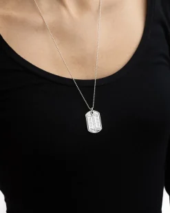 COLLANA CON CIONDOLO PIASTRA MILITARE PROPAGANDA W/ NOVE25 IN ARGENTO