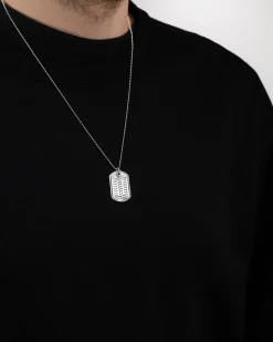 COLLANA CON CIONDOLO PIASTRA MILITARE PROPAGANDA W/ NOVE25 IN ARGENTO