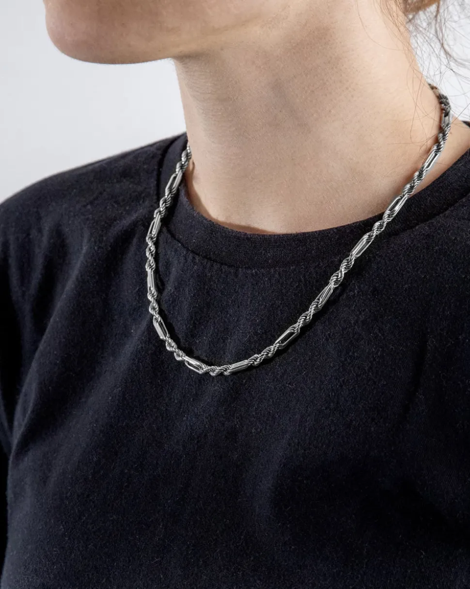 COLLANA CORDA 080 ALTERNATA IN ARGENTO