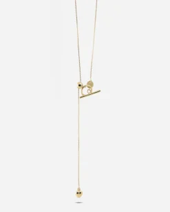COLLANA CRAVATTINO CON T-BAR GOLDEN HEART BAR PLACCATA ORO