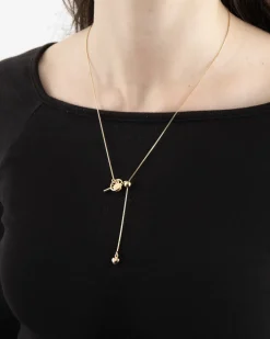 COLLANA CRAVATTINO CON T-BAR GOLDEN HEART BAR PLACCATA ORO