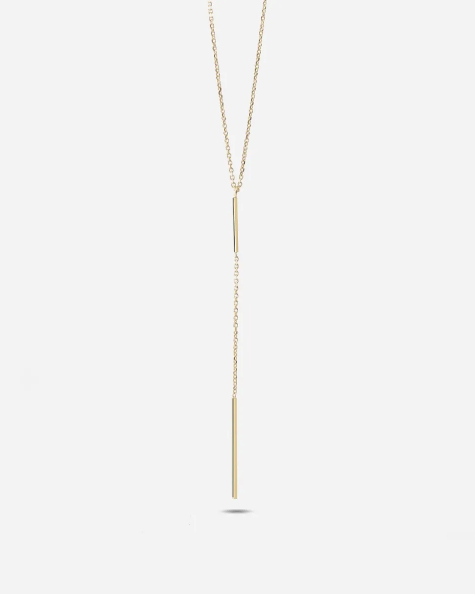 COLLANA CRAVATTINO GOLDEN DOUBLE BAR PLACCATA ORO