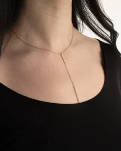 COLLANA CRAVATTINO GOLDEN DOUBLE BAR PLACCATA ORO