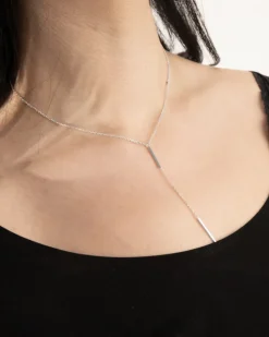 COLLANA CRAVATTINO SILVER DOUBLE BAR IN ARGENTO