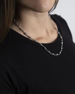 COLLANA FILO SPINATO IN ARGENTO