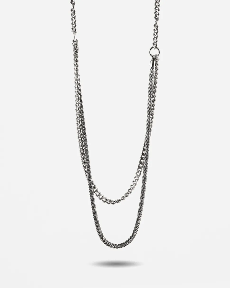 COLLANA HANGER DUE FILI IN ARGENTO