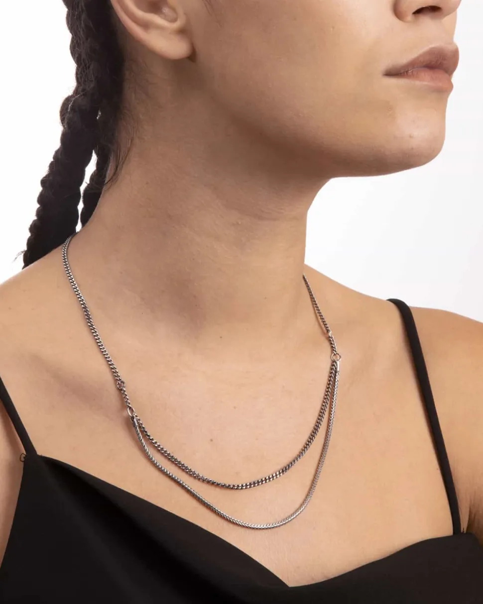 COLLANA HANGER DUE FILI IN ARGENTO