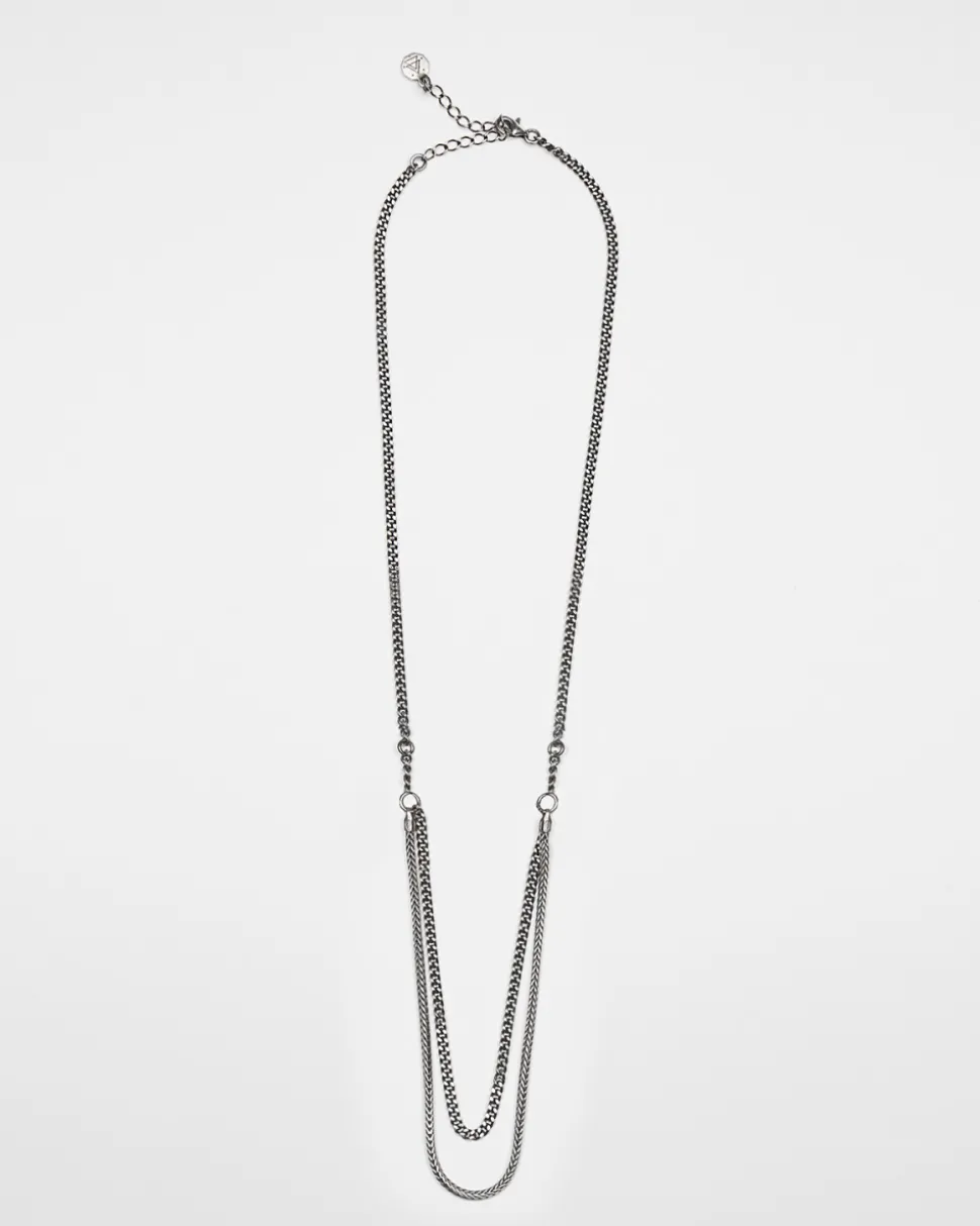 COLLANA HANGER DUE FILI IN ARGENTO