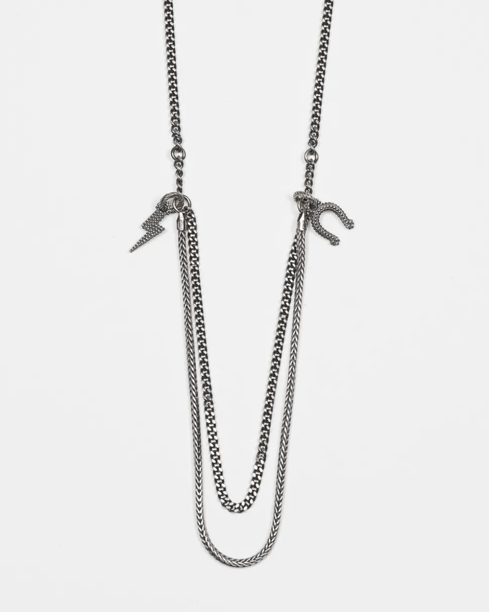 COLLANA HANGER DUE FILI IN ARGENTO
