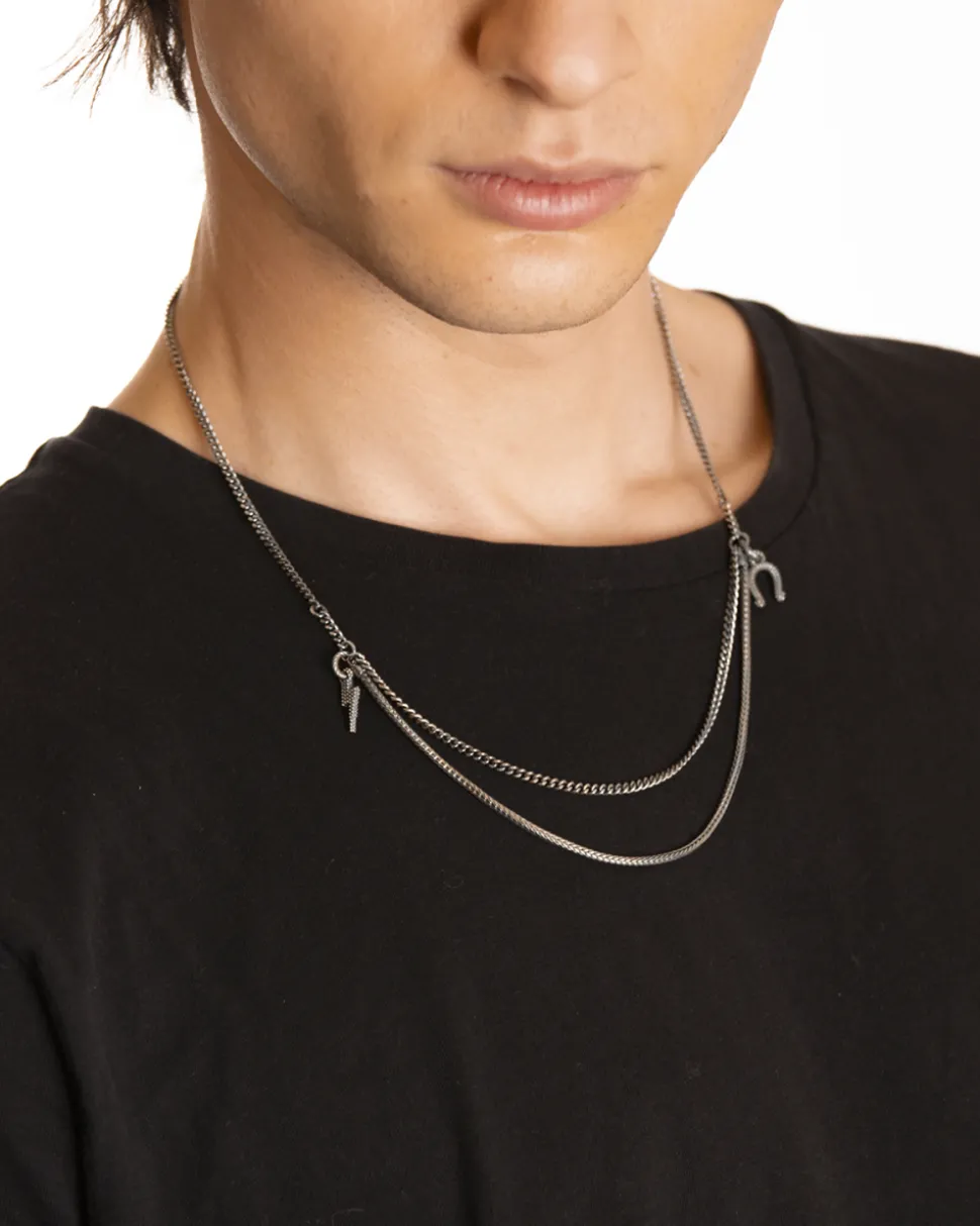 COLLANA HANGER DUE FILI IN ARGENTO