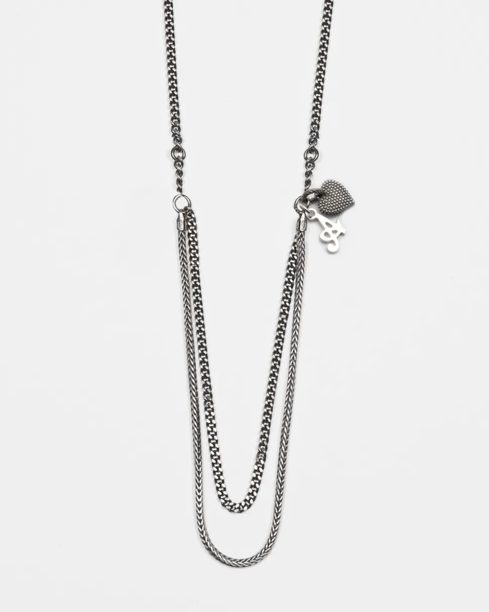 COLLANA HANGER DUE FILI IN ARGENTO