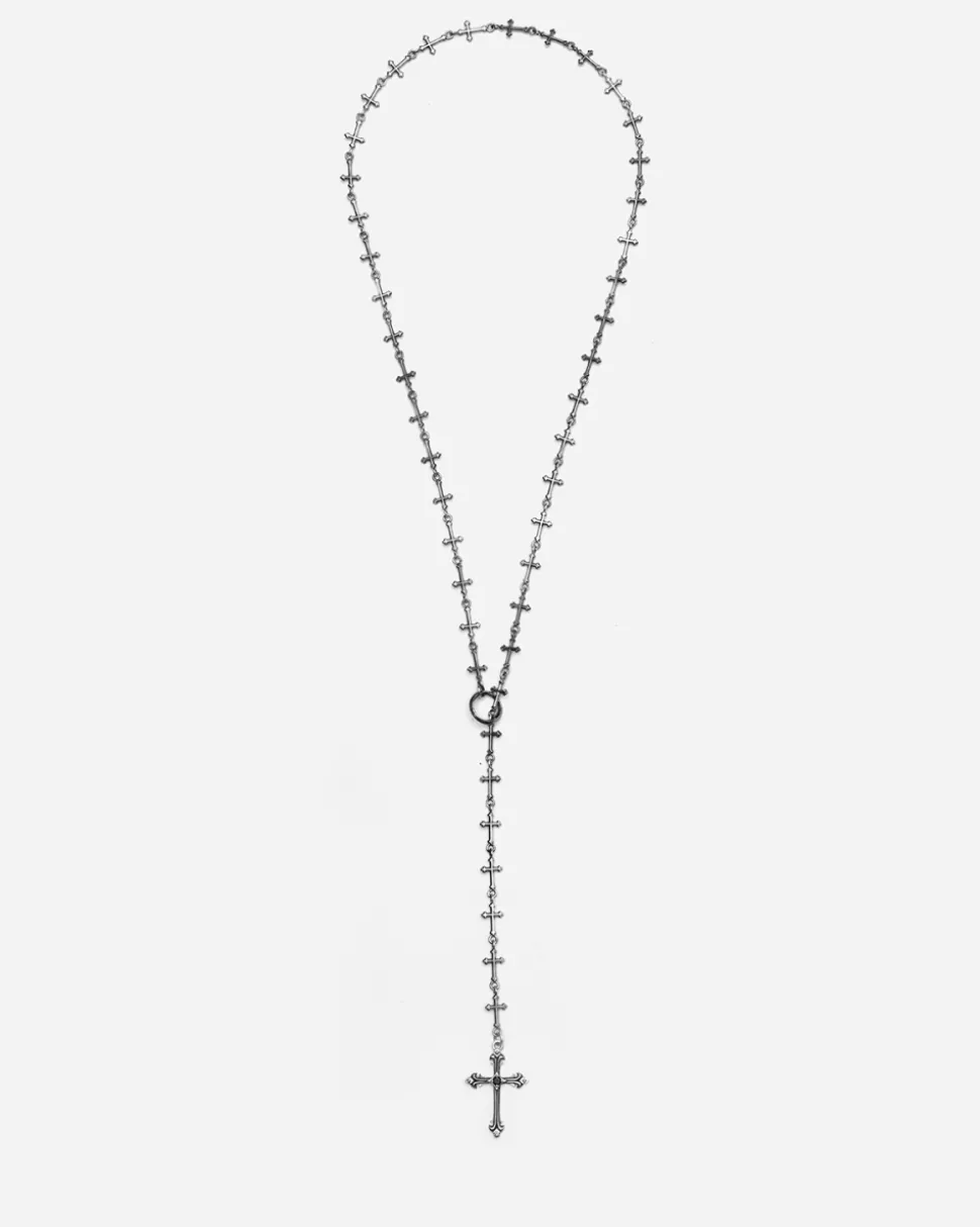 COLLANA LARIAT ROSARIO CROSSED