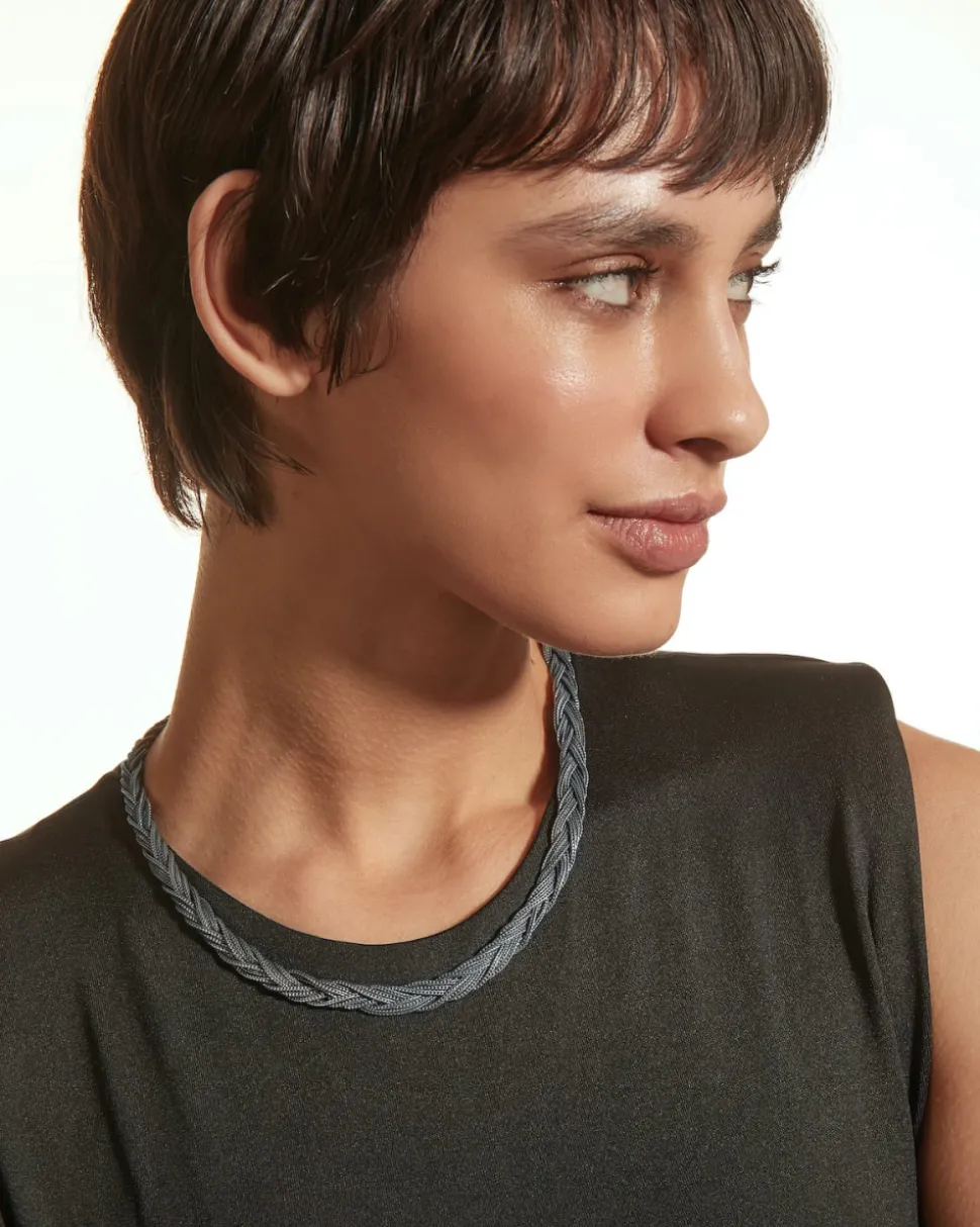 COLLANA MATRIX INTRECCIATA IN ARGENTO