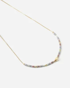 COLLANA NUANCES PLACCATA ORO CON PIETRE MULTICOLOR