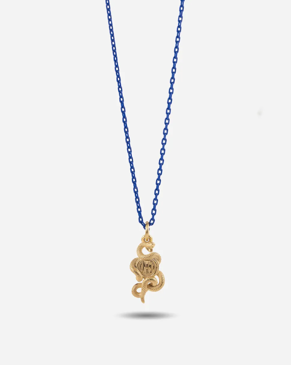COLLANA SMALTATA PENDENTE BISCIONE ORO INTER X NOVE25