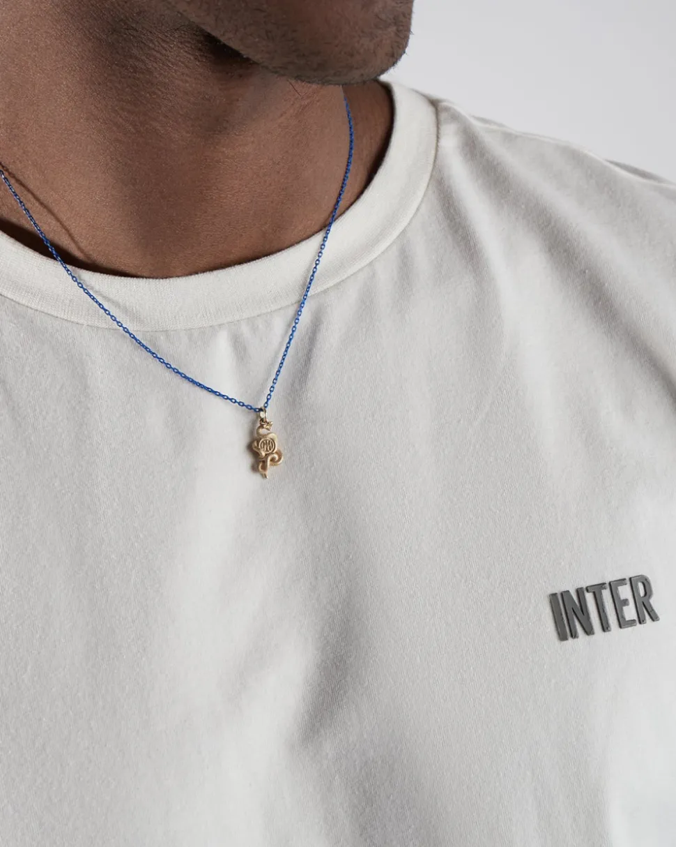 COLLANA SMALTATA PENDENTE BISCIONE ORO INTER X NOVE25
