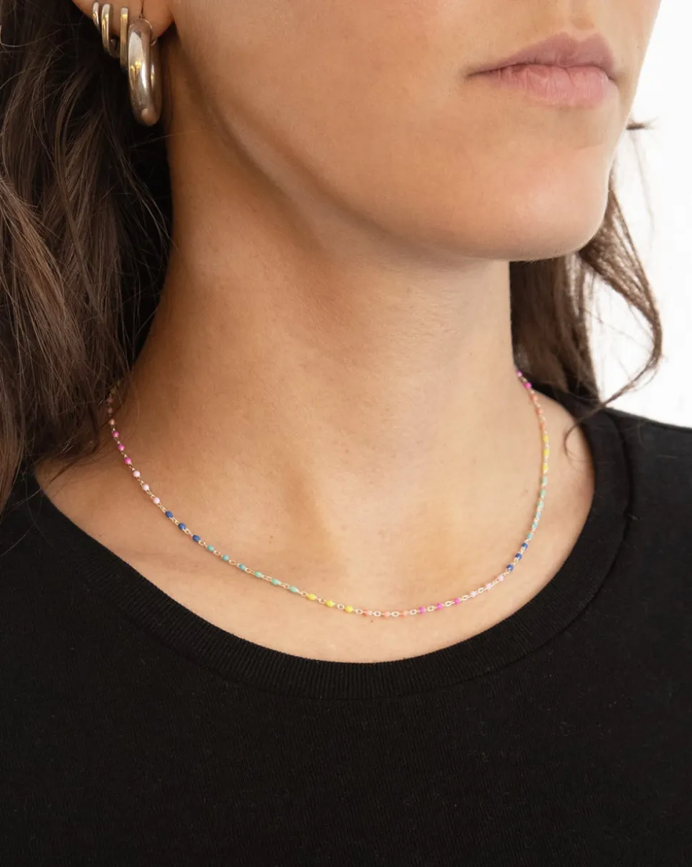 COLLANA SMALTO MULTICOLOR IN ARGENTO