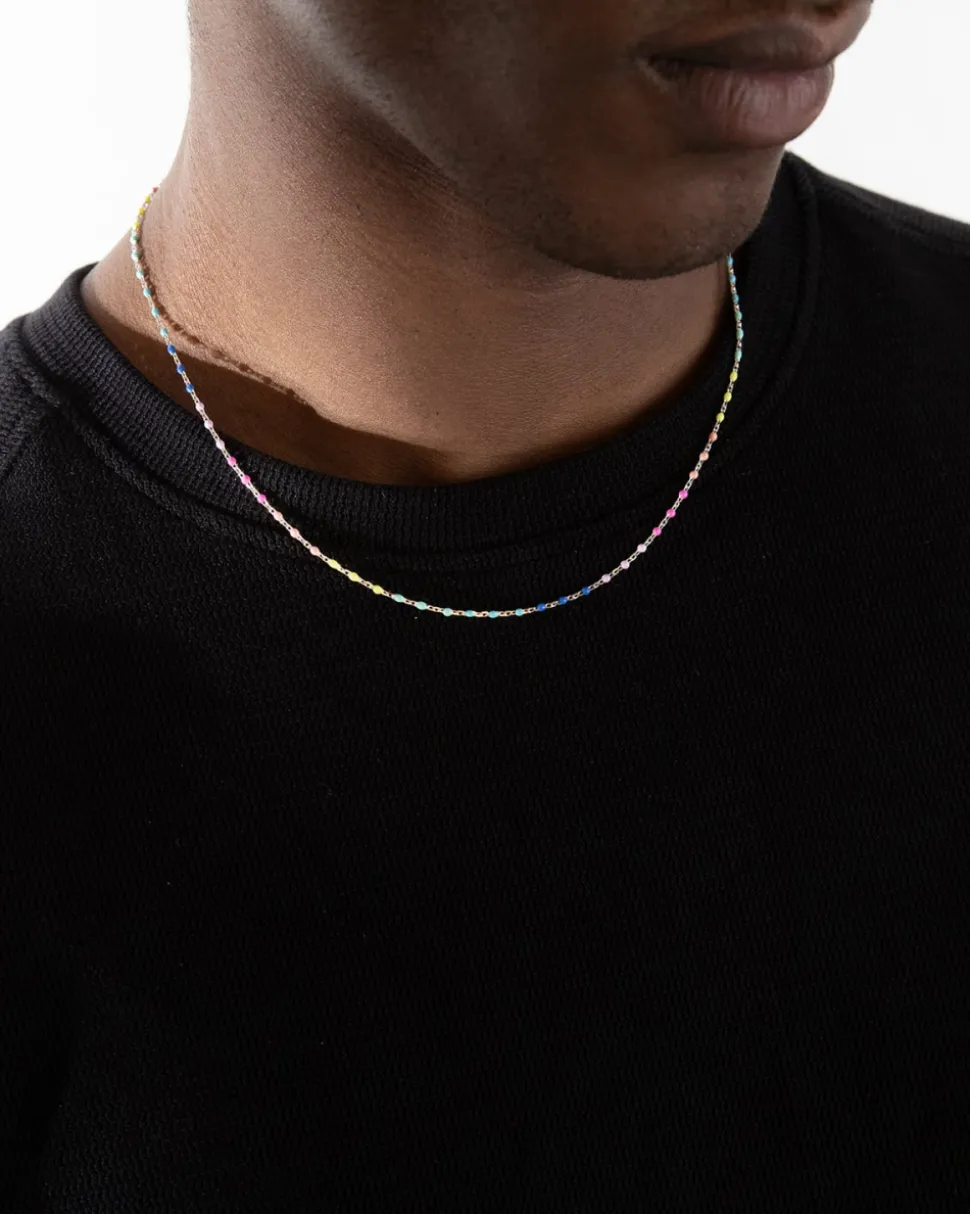 COLLANA SMALTO MULTICOLOR IN ARGENTO