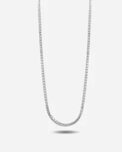 COLLANA TENNIS IN ARGENTO CON BRILLANTI BIANCHI