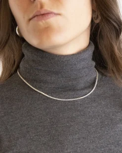 COLLANA TENNIS IN ARGENTO CON BRILLANTI BIANCHI