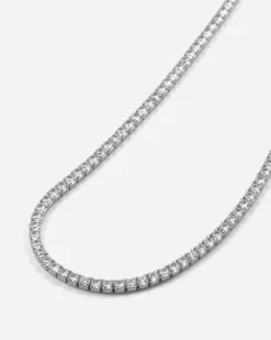 COLLANA TENNIS IN ARGENTO CON BRILLANTI BIANCHI