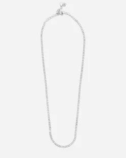 COLLANA TENNIS IN ARGENTO CON BRILLANTI BIANCHI