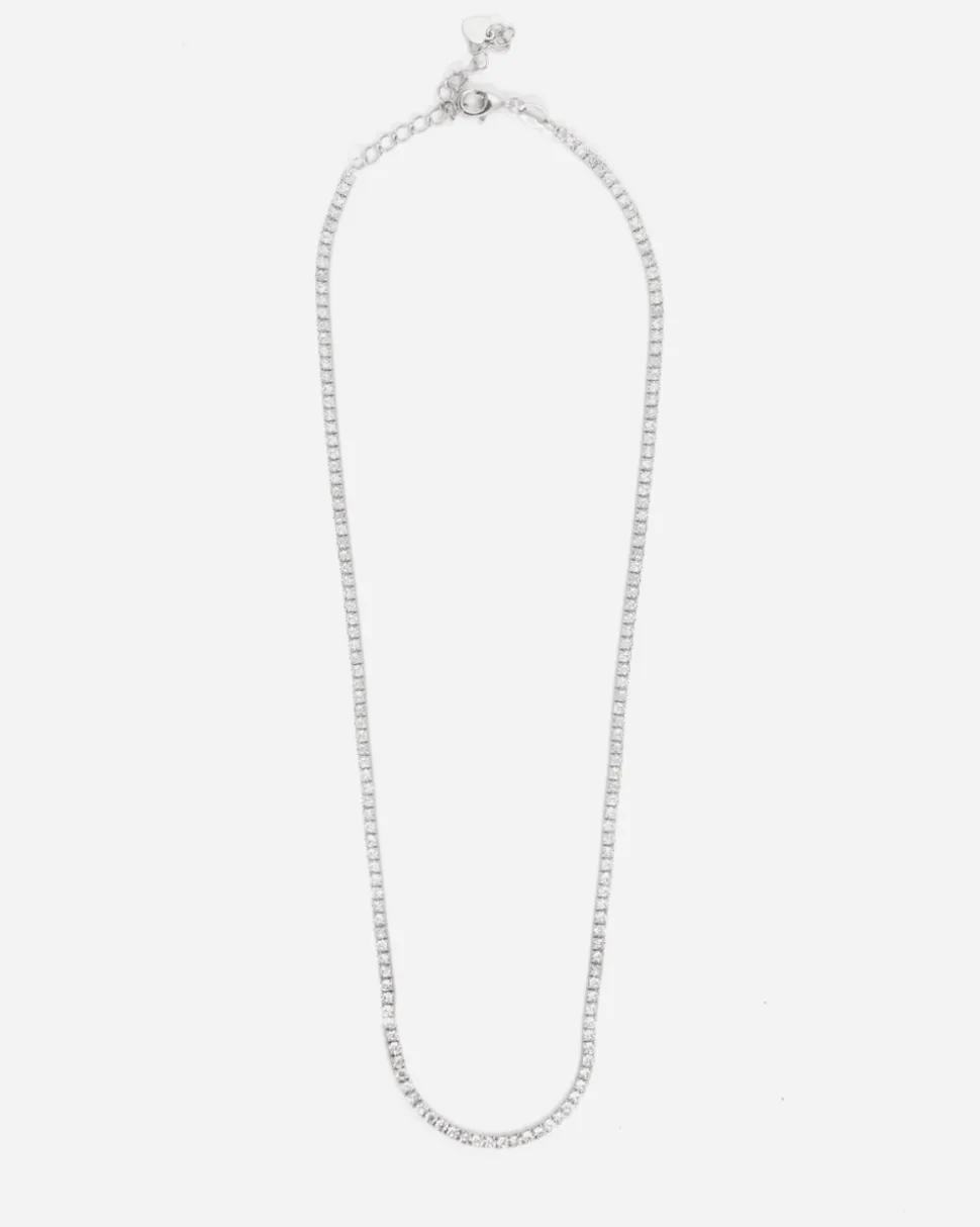 COLLANA TENNIS IN ARGENTO CON BRILLANTI BIANCHI