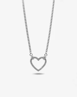 COLLANA TIGHT LOVE IN ARGENTO CON CUORE CON BRILLANTI