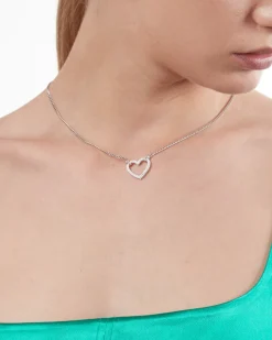 COLLANA TIGHT LOVE IN ARGENTO CON CUORE CON BRILLANTI