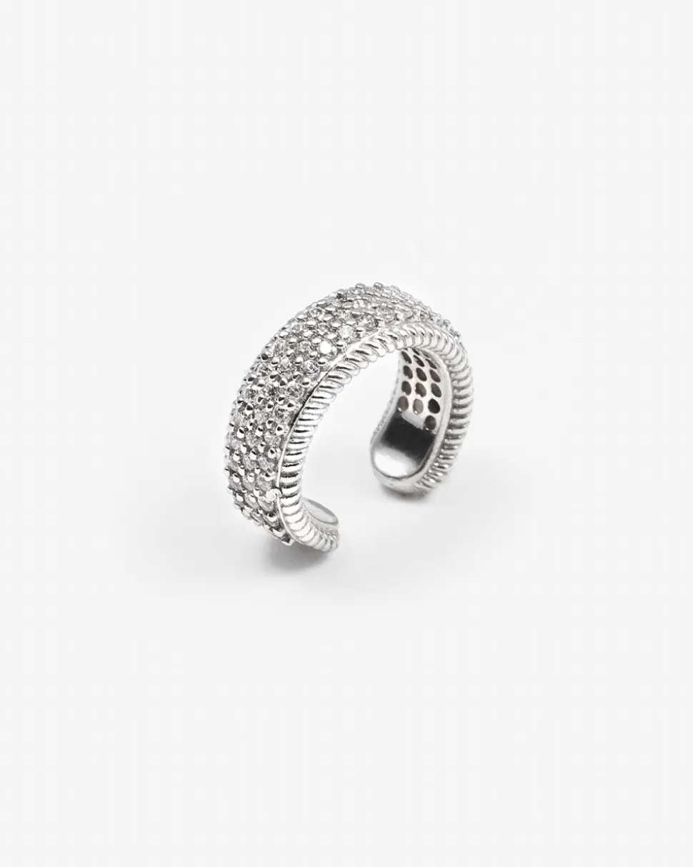 EAR CUFF BRIGHT WRAP IN ARGENTO CON BRILLANTI