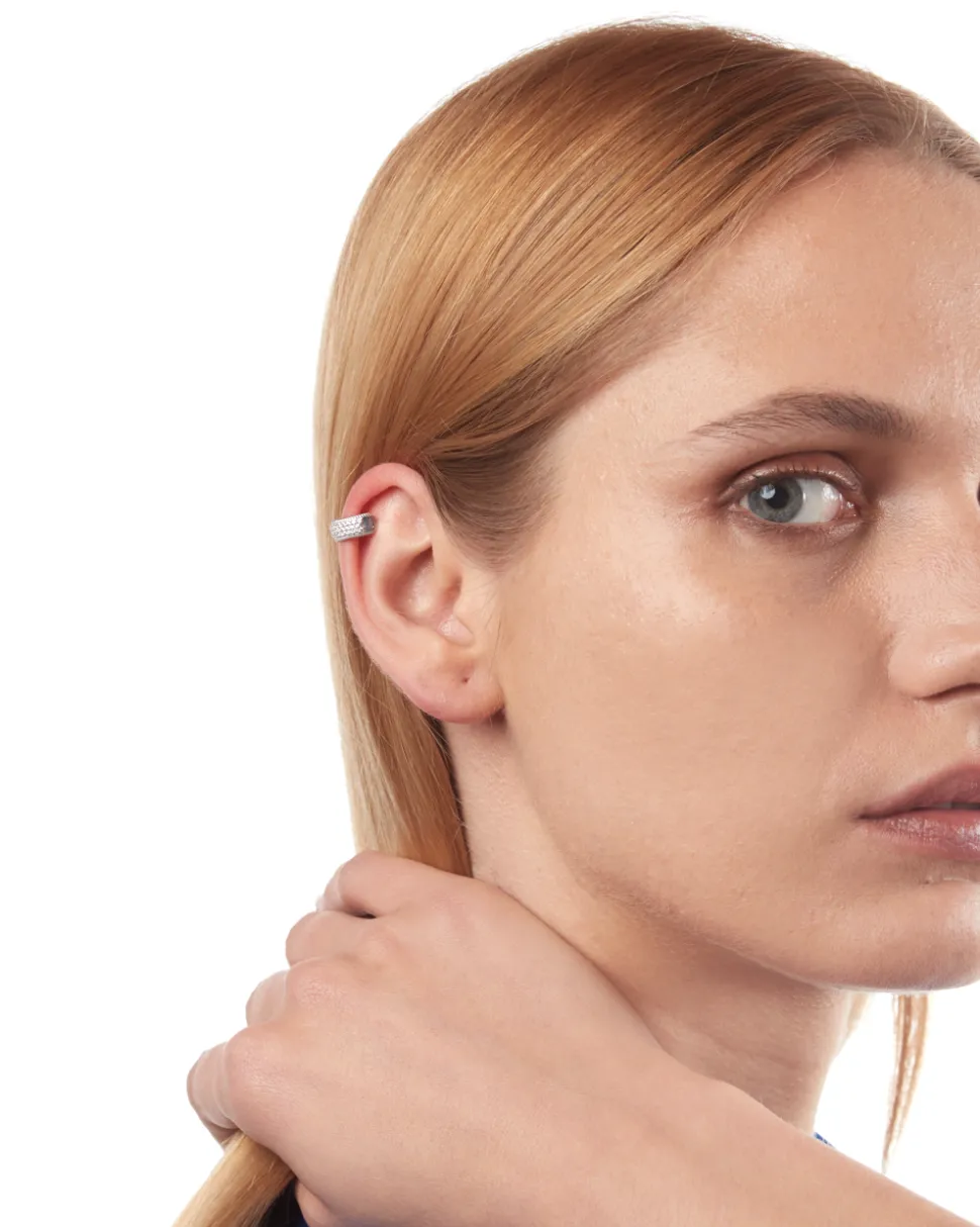 EAR CUFF BRIGHT WRAP IN ARGENTO CON BRILLANTI